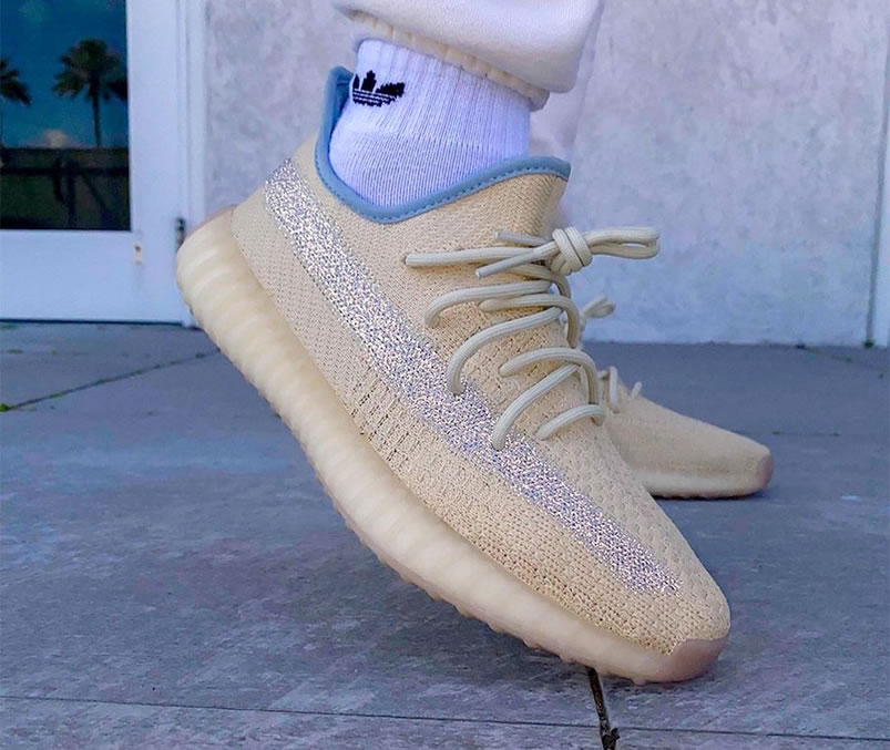 Adidas Yeezy Boost 350 V2 Linen 2020 Reflective On Feet Release Date Fy5158 (9) - newkick.vip