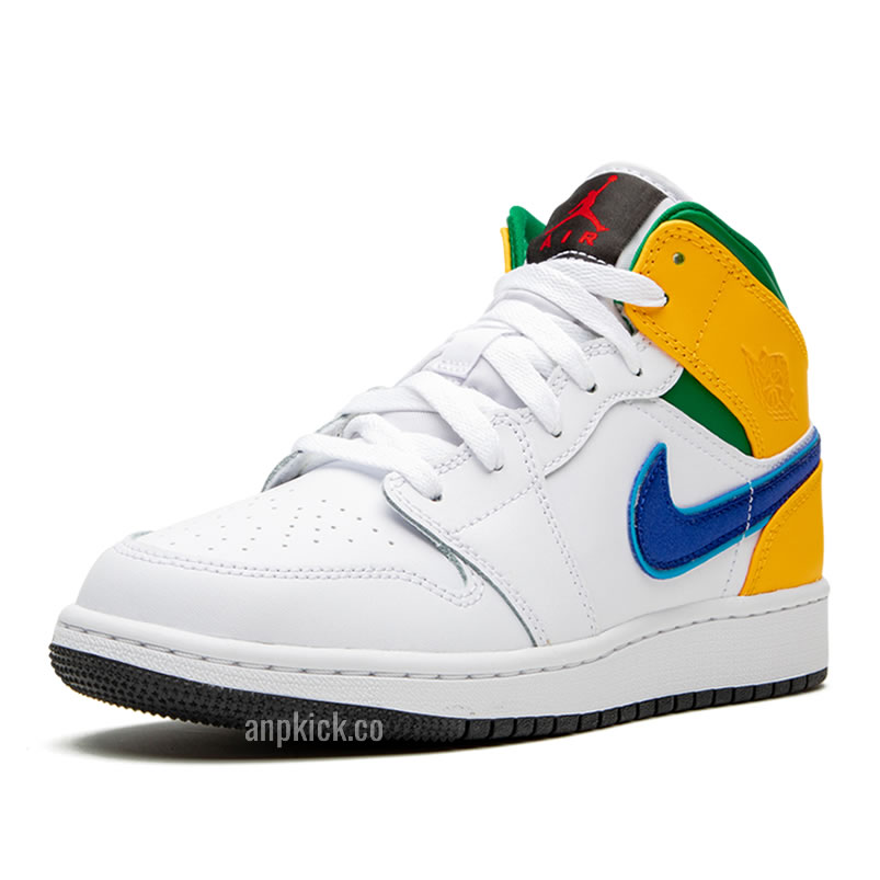 Air Jordan 1 Mid Gs Three Peat White Court Purple 554725 128 New Release Date (5) - newkick.vip