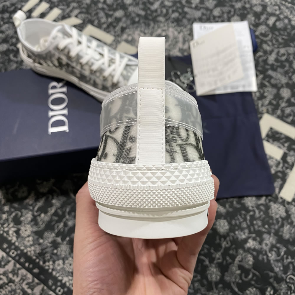 B23 Dior Oblique Shoes White Black Low (10) - newkick.vip