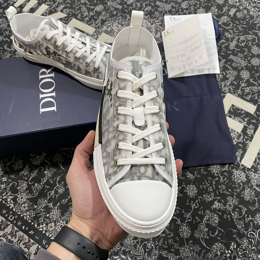 B23 Dior Oblique Shoes White Black Low (9) - newkick.vip