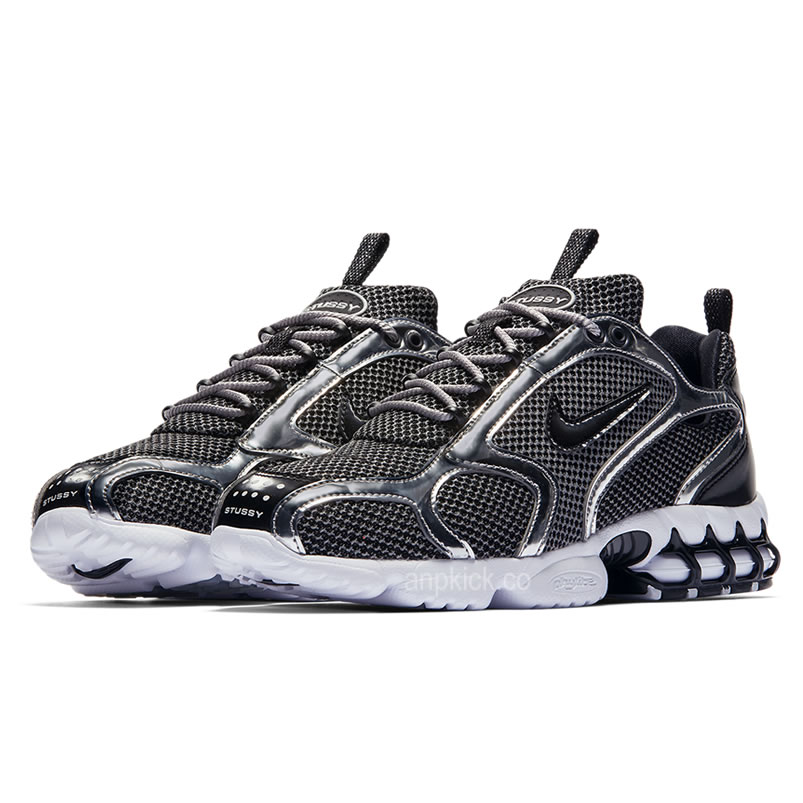 Stussy Nike Air Zoom Spiridon Caged 2 Black Pure Platium Cu1854 001 Release Date (3) - newkick.vip