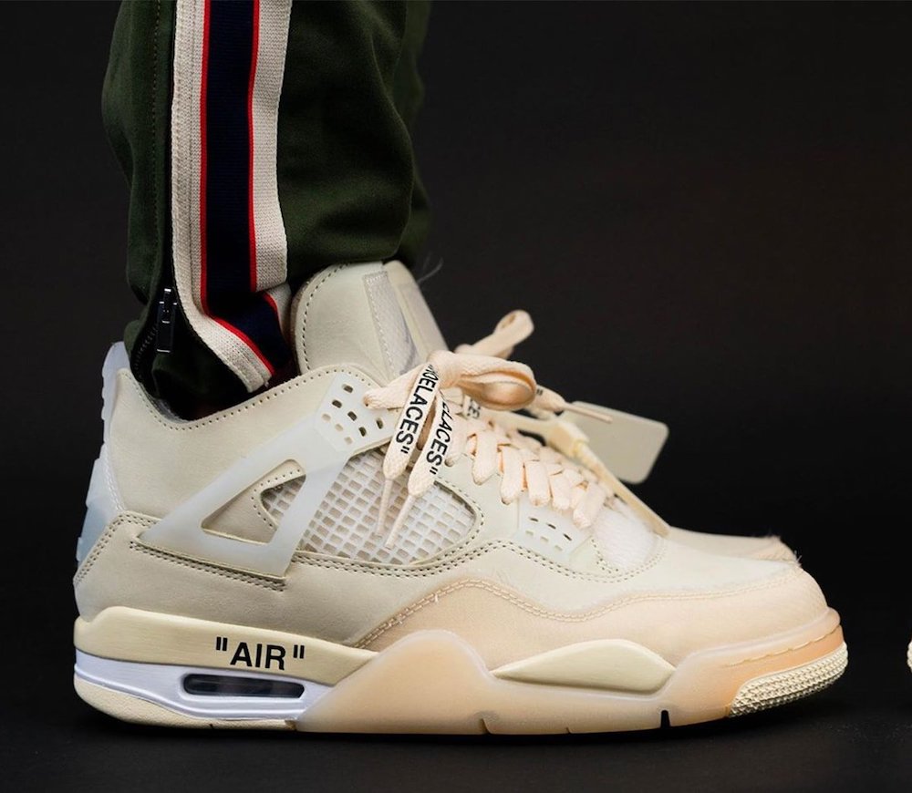 Off White Air Jordan 4 Sail Cv9388 100 Mens Wmns On Feet (1) - newkick.vip