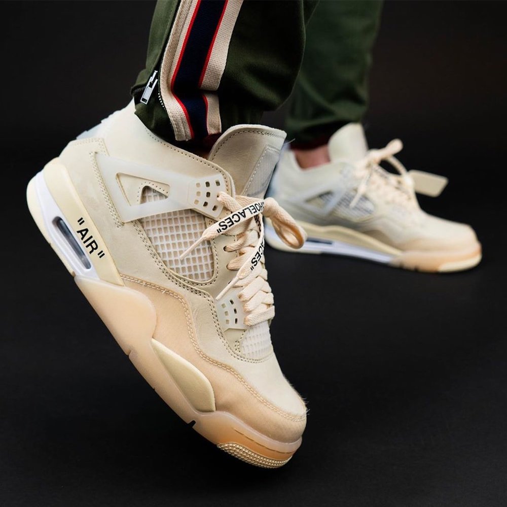 Off White Air Jordan 4 Sail Cv9388 100 Mens Wmns On Feet (2) - newkick.vip