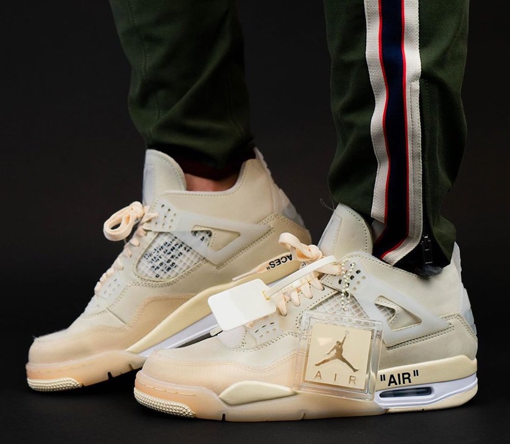 Off White Air Jordan 4 Sail Cv9388 100 Mens Wmns On Feet (7) - newkick.vip