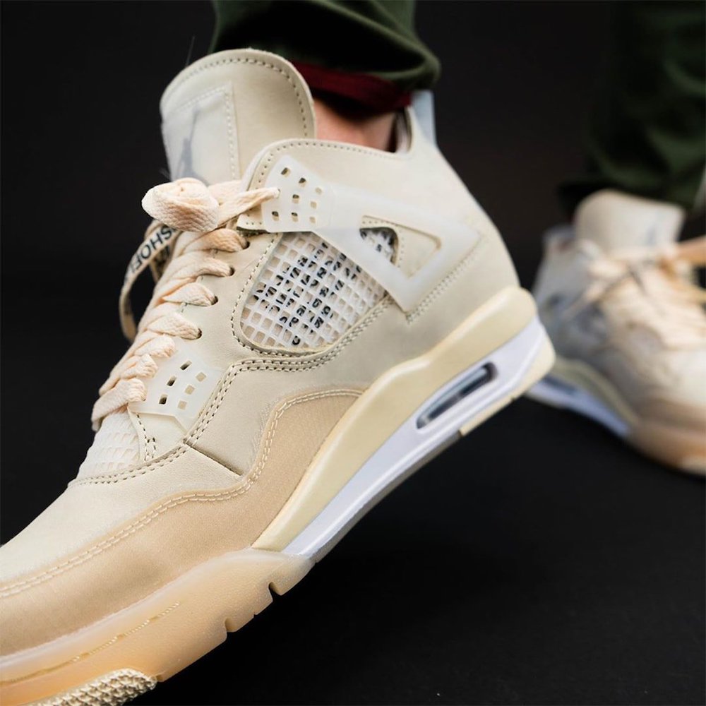 Off White Air Jordan 4 Sail Cv9388 100 Mens Wmns On Feet (8) - newkick.vip