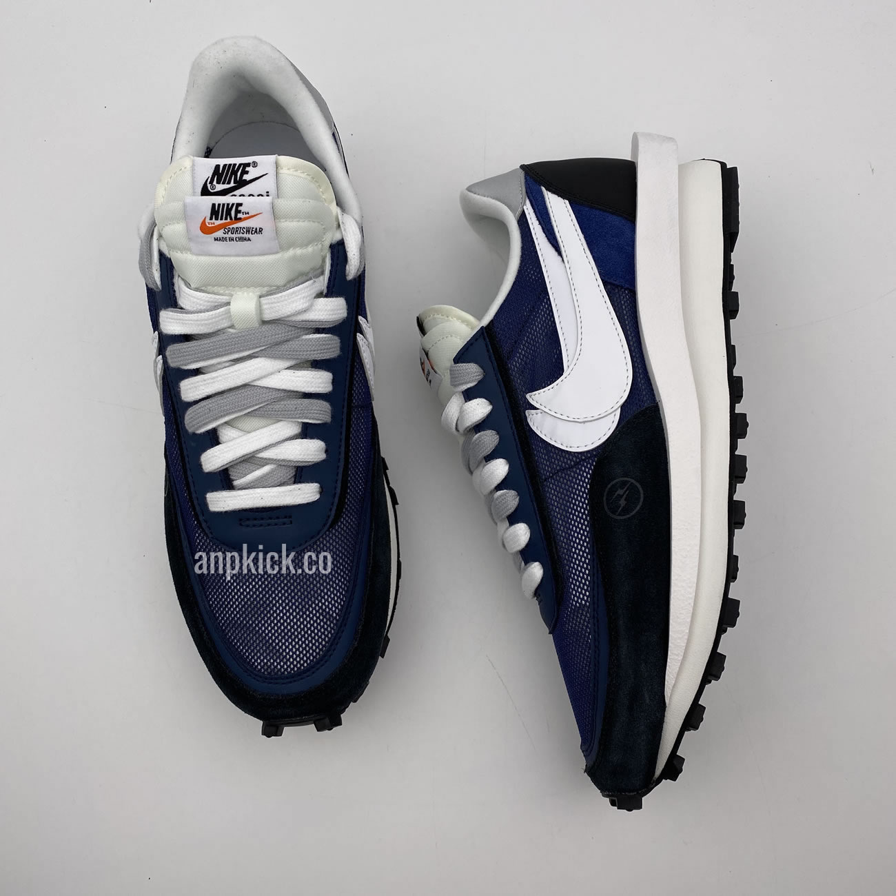 Sacai Fragment Design Nike Lvd Waffle Daybreak Grid Navy Blue Black Bv0073 008 (5) - newkick.vip