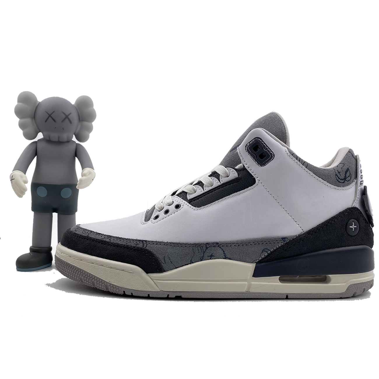 Kaws Air Jordan 3 Fresh Water White Light Grey New Release For Sale (1) - newkick.vip