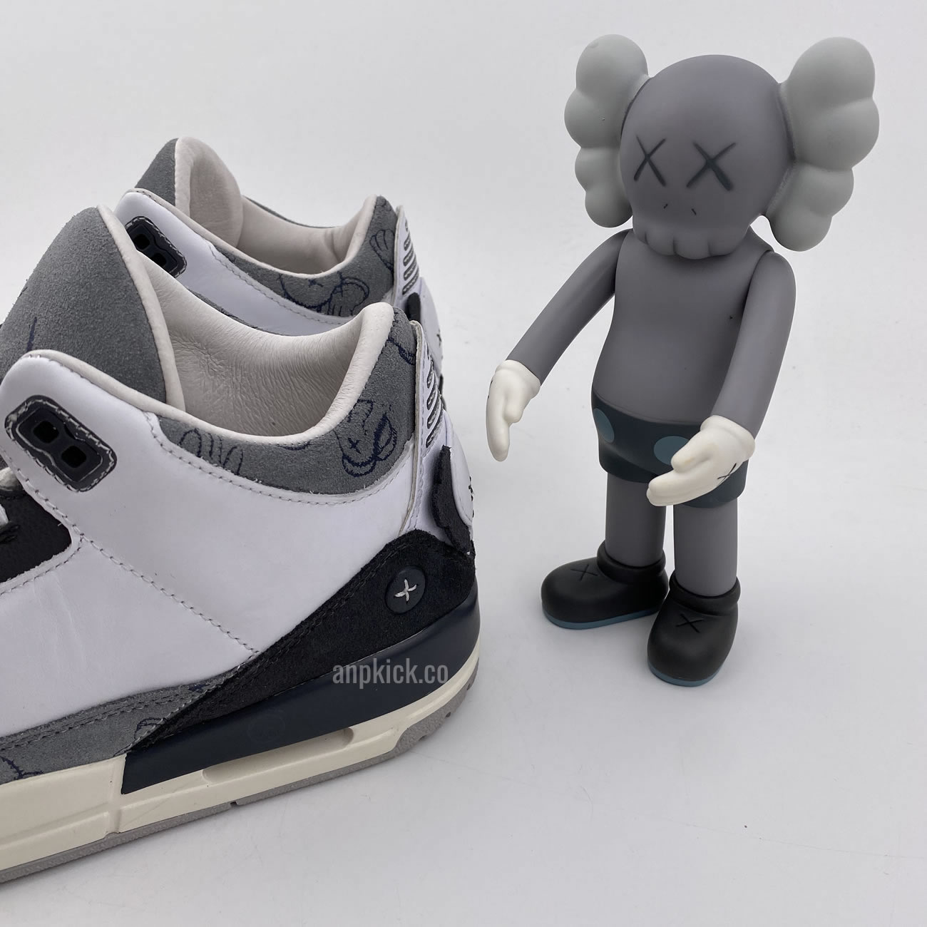 Kaws Air Jordan 3 Fresh Water White Light Grey New Release For Sale (5) - newkick.vip