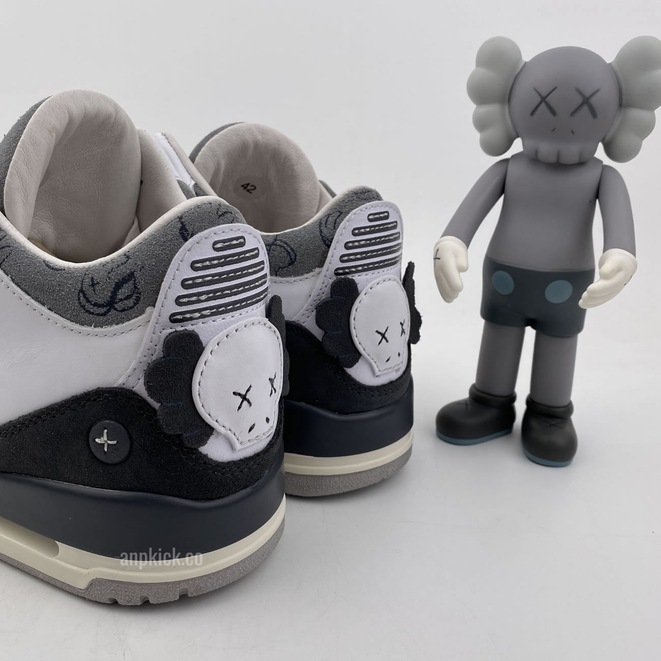 Kaws Air Jordan 3 Fresh Water White Light Grey New Release For Sale (6) - newkick.vip