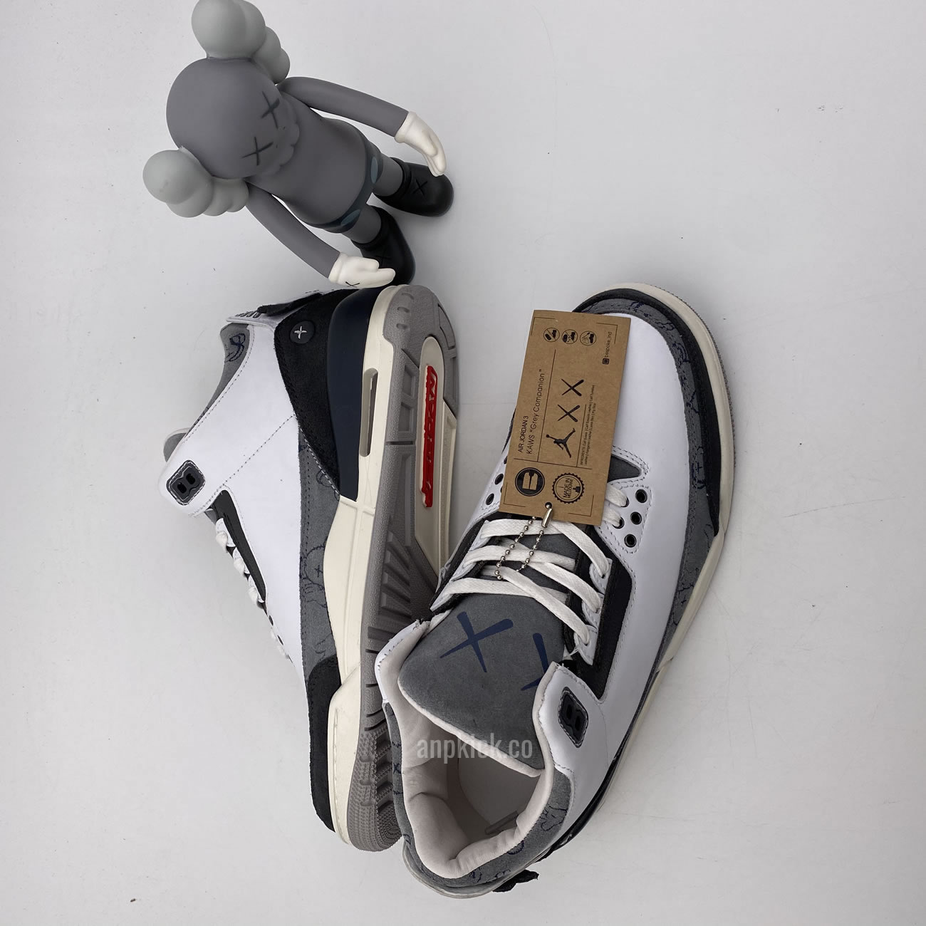 Kaws Air Jordan 3 Fresh Water White Light Grey New Release For Sale (8) - newkick.vip