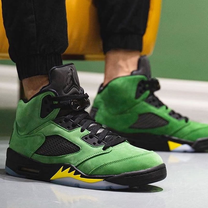 Air Jordan 5 Oregon Ducks Elevate 2020 On Feet Ck6631 307 (4) - newkick.vip