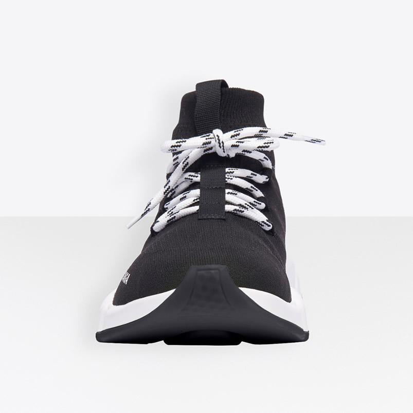 Balenciaga Speed Lace Up Sneaker Black White (2) - newkick.vip