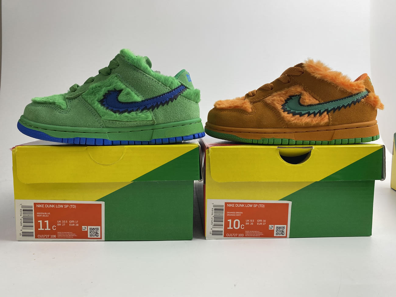 Kids Childrens Grateful Dead Bears Nike Sb Dunk Low Yellow Pink Orange Blue Green Release For Sale (8) - newkick.vip