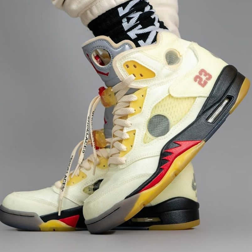 Off White Air Jordan 5 Sail New Release Date On Feet Dh8565 100 (1) - newkick.vip