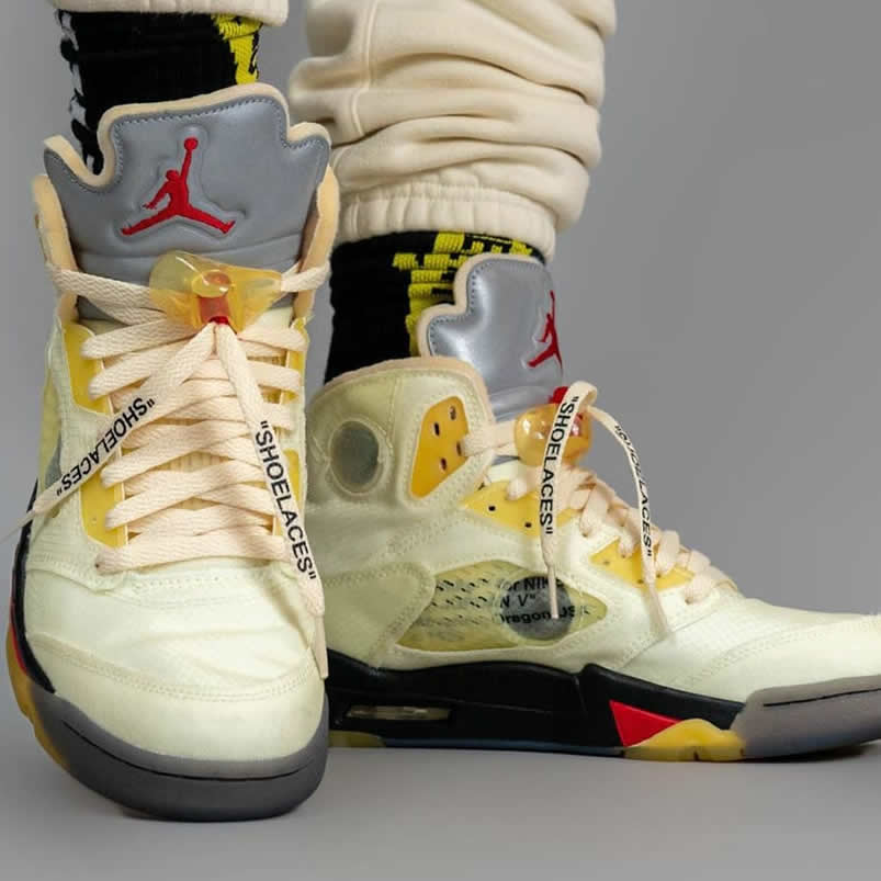 Off White Air Jordan 5 Sail New Release Date On Feet Dh8565 100 (2) - newkick.vip