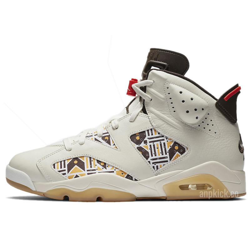 Air Jordan 6 Retro Quai 54 2020 Sail Baroque Brown Cz4152 100 (1) - newkick.vip