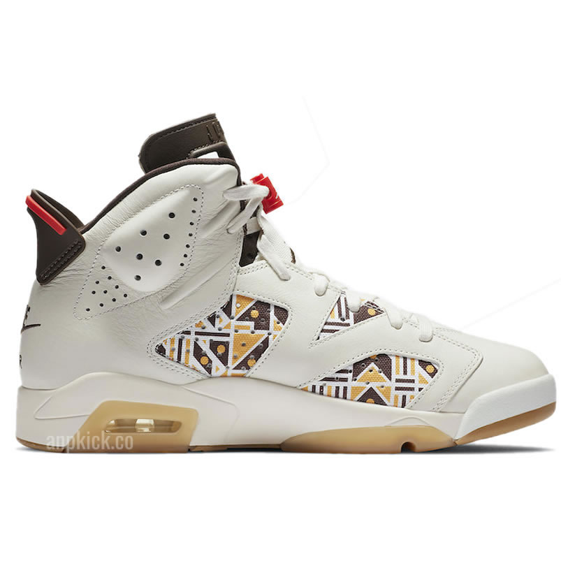 Air Jordan 6 Retro Quai 54 2020 Sail Baroque Brown Cz4152 100 (2) - newkick.vip