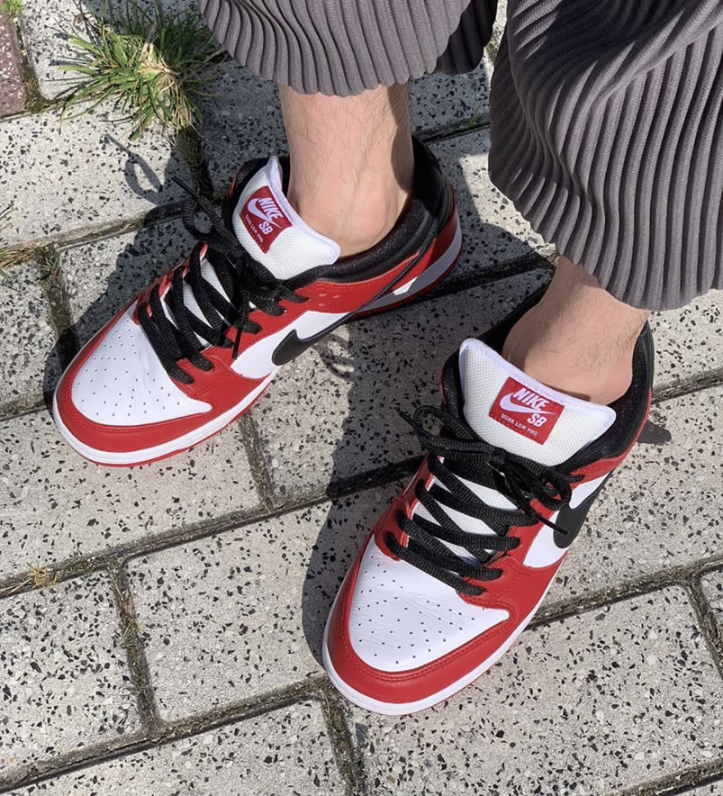 Nike Sb Dunk Low Pro Chicago Varsity Red Release Date On Feet Bq6817 600 (6) - newkick.vip