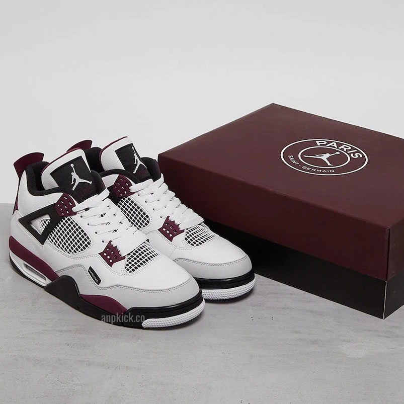 Air Jordan 4 Retro Paris Saint Germain Psg Neutral Grey Bordeaux Cz5624 100 (9) - newkick.vip