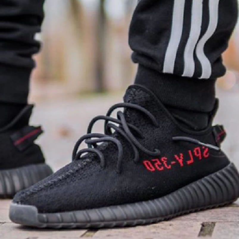 Yeezy Boost 350 V2 Bred Black Red 2020 On Feet Cp9652 (1) - newkick.vip