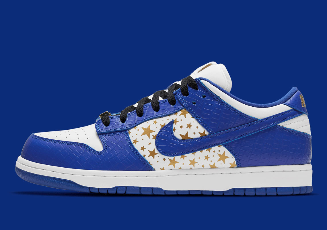 Supreme Nike Sb Dunk Low White Metallic Gold Hyper Blue Dh3228 100 (1) - newkick.vip