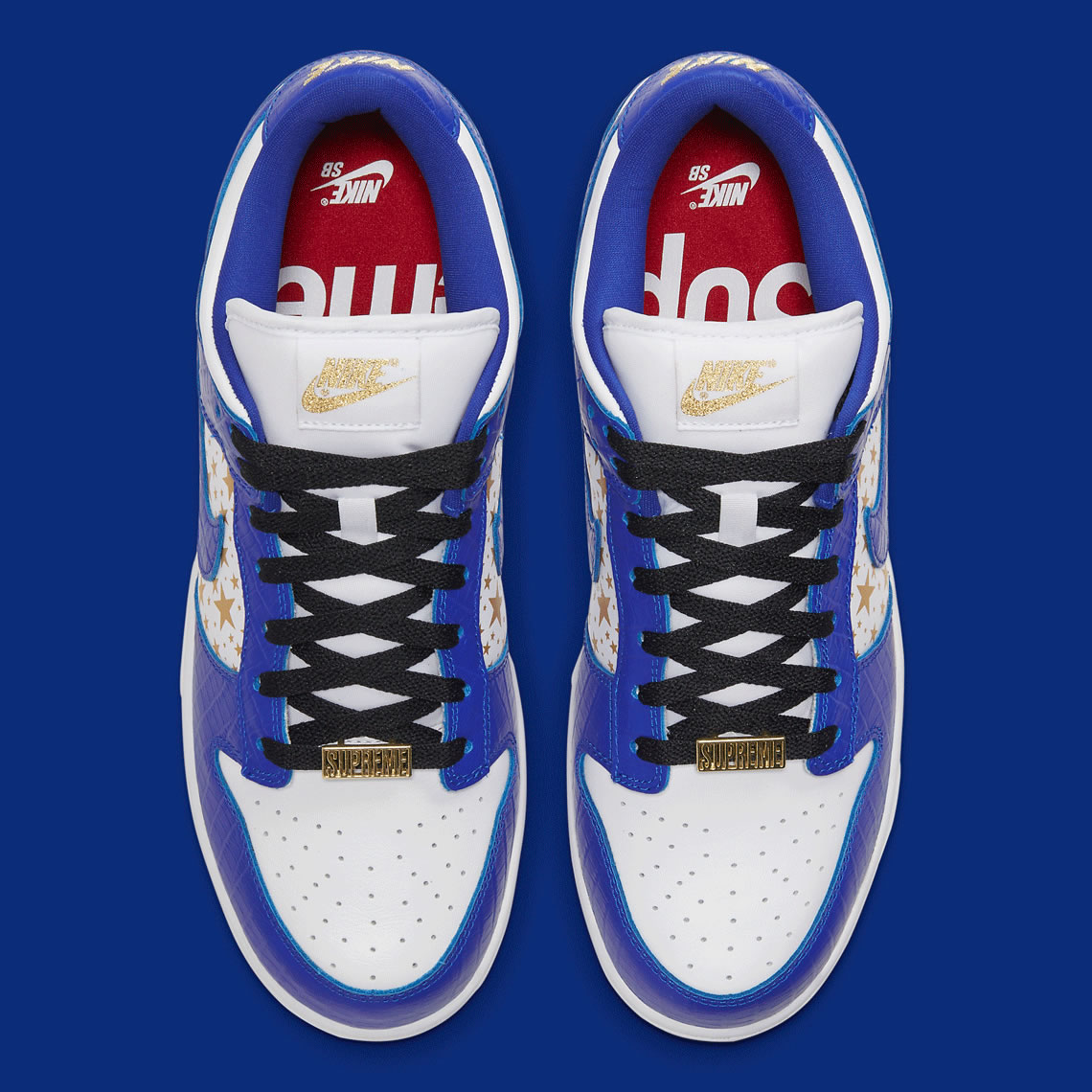 Supreme Nike Sb Dunk Low White Metallic Gold Hyper Blue Dh3228 100 (3) - newkick.vip