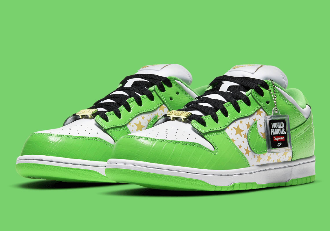 Supreme Nike Sb Dunk Low White Metallic Gold Mean Green Dh3228 101 (2) - newkick.vip