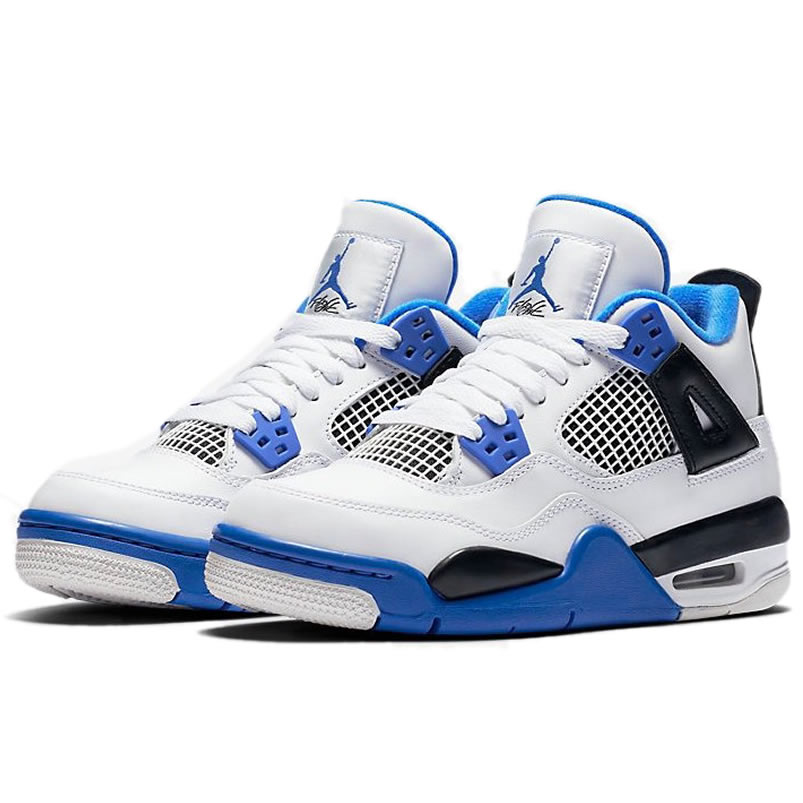 Air Jordan 4 Retro Motorsports White Game Royal Black 308497 117 (2) - newkick.vip