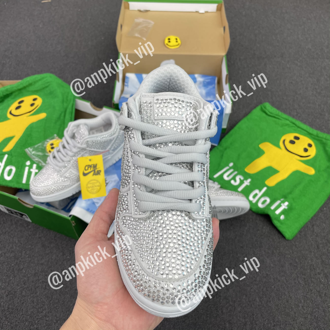 Anpkick Nike Dunk Low Cactus Plant Flea Market Swarovski Crystals Cz2670 001 (3) - newkick.vip