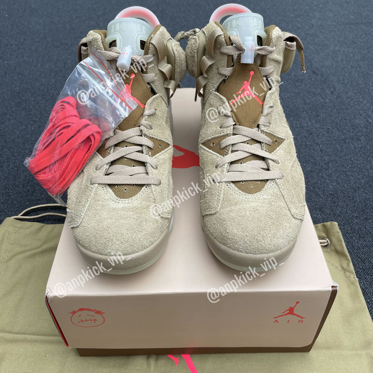 Anpkick Travis Scott Air Jordan 6 Retro British Khaki Dh0690 200 (13) - newkick.vip