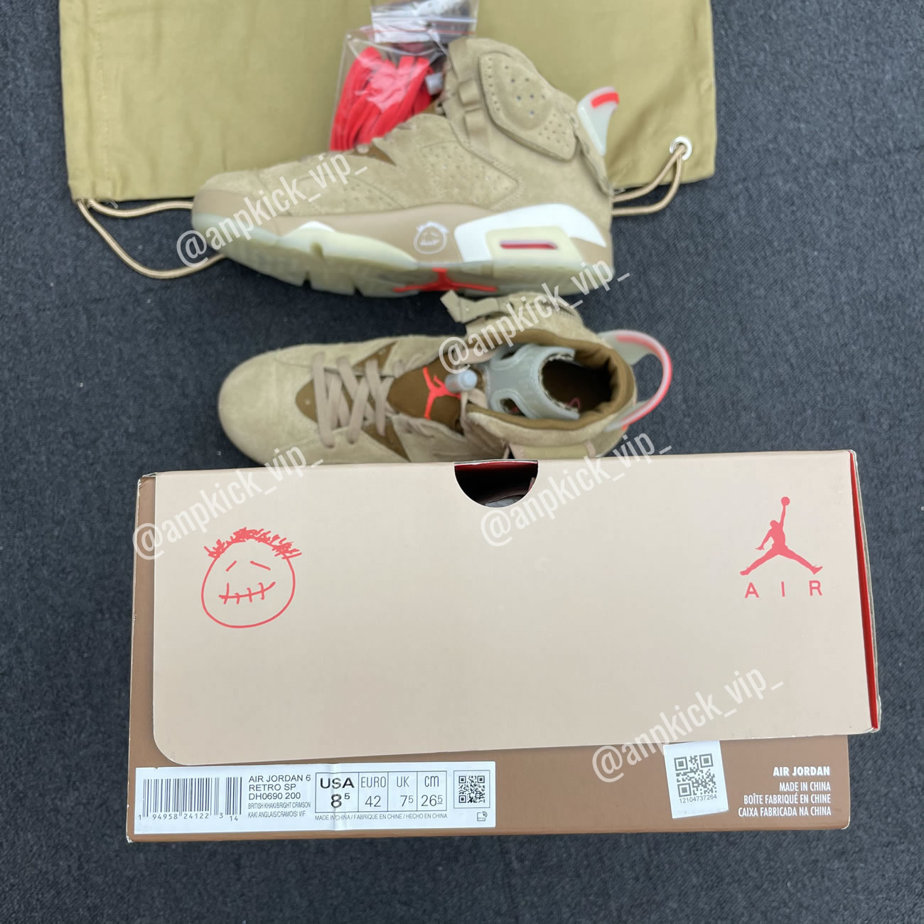 Anpkick Travis Scott Air Jordan 6 Retro British Khaki Dh0690 200 (15) - newkick.vip