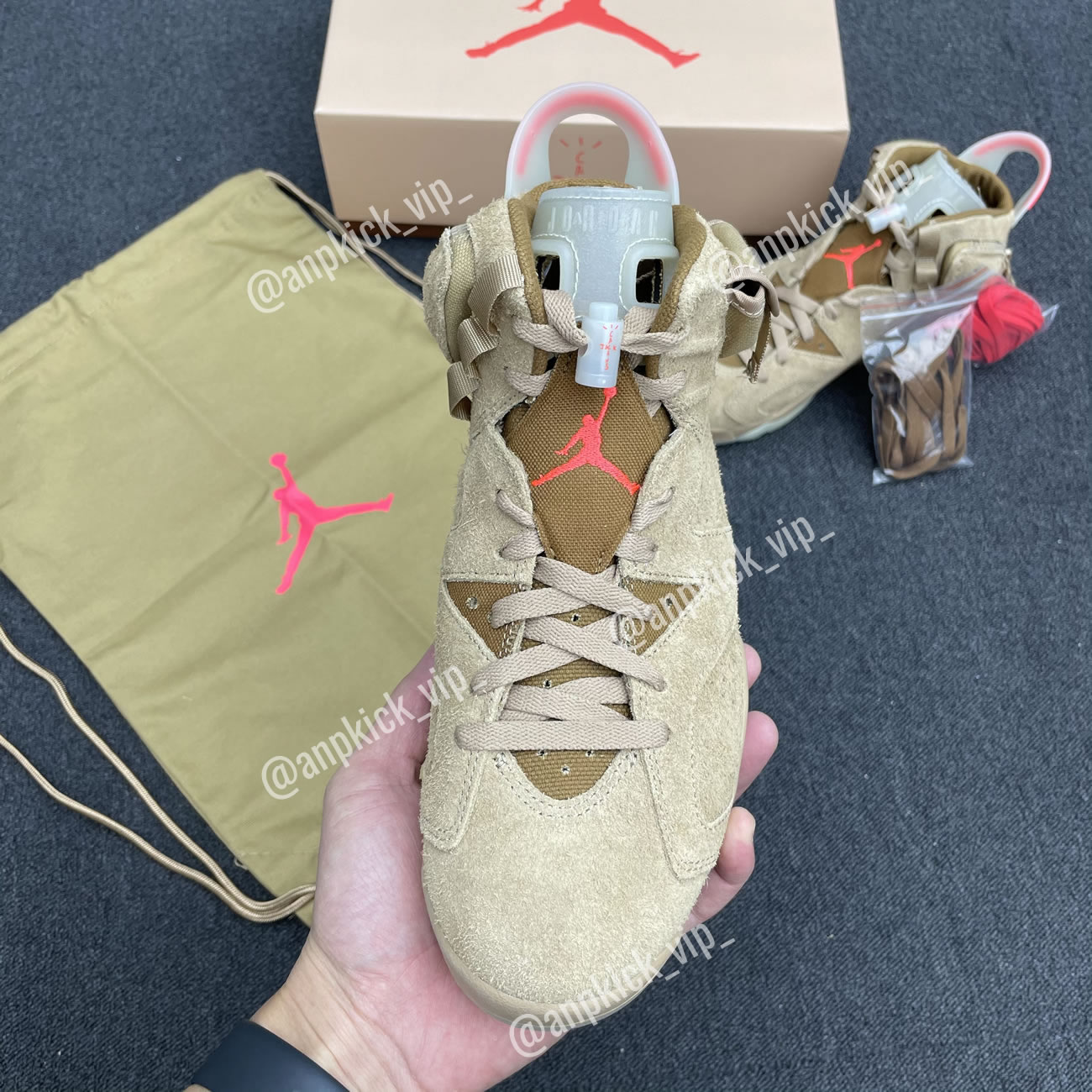 Anpkick Travis Scott Air Jordan 6 Retro British Khaki Dh0690 200 (5) - newkick.vip