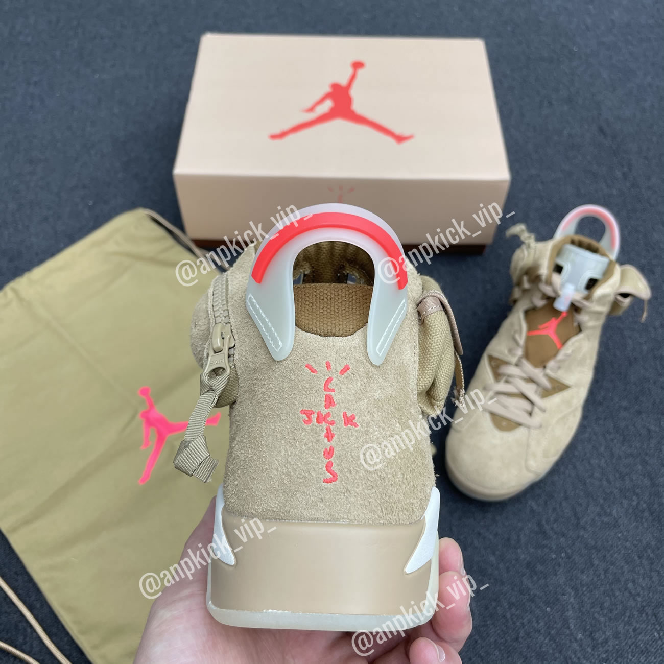 Anpkick Travis Scott Air Jordan 6 Retro British Khaki Dh0690 200 (9) - newkick.vip