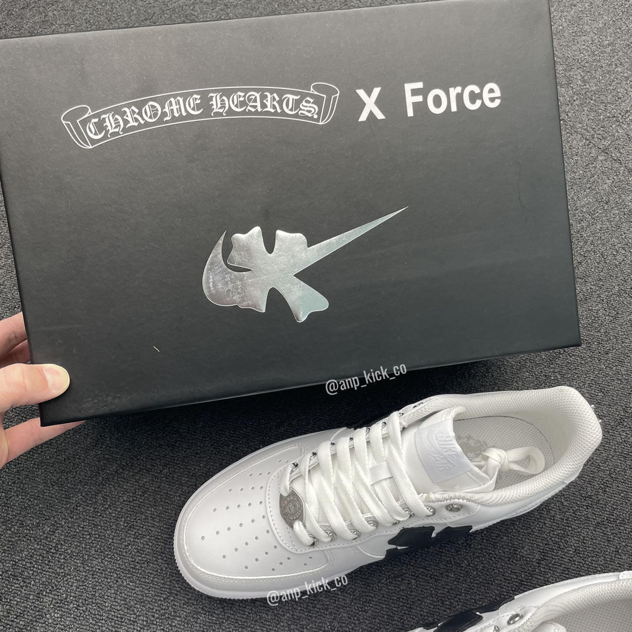 Anpkick New Box Nike Air Force One Af1 Chrome Hearts Custom Diy 315122 111 (2) - newkick.vip