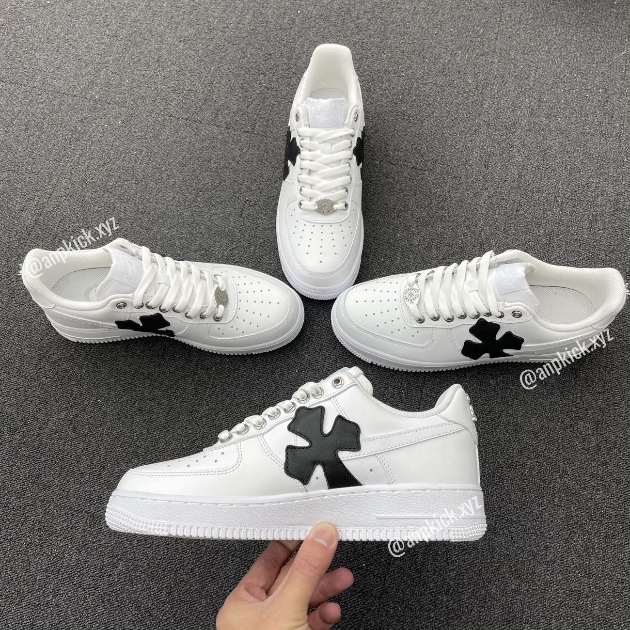 Nike Air Force One Af1 Chrome Hearts Custom Diy 315122 111 (1) - newkick.vip