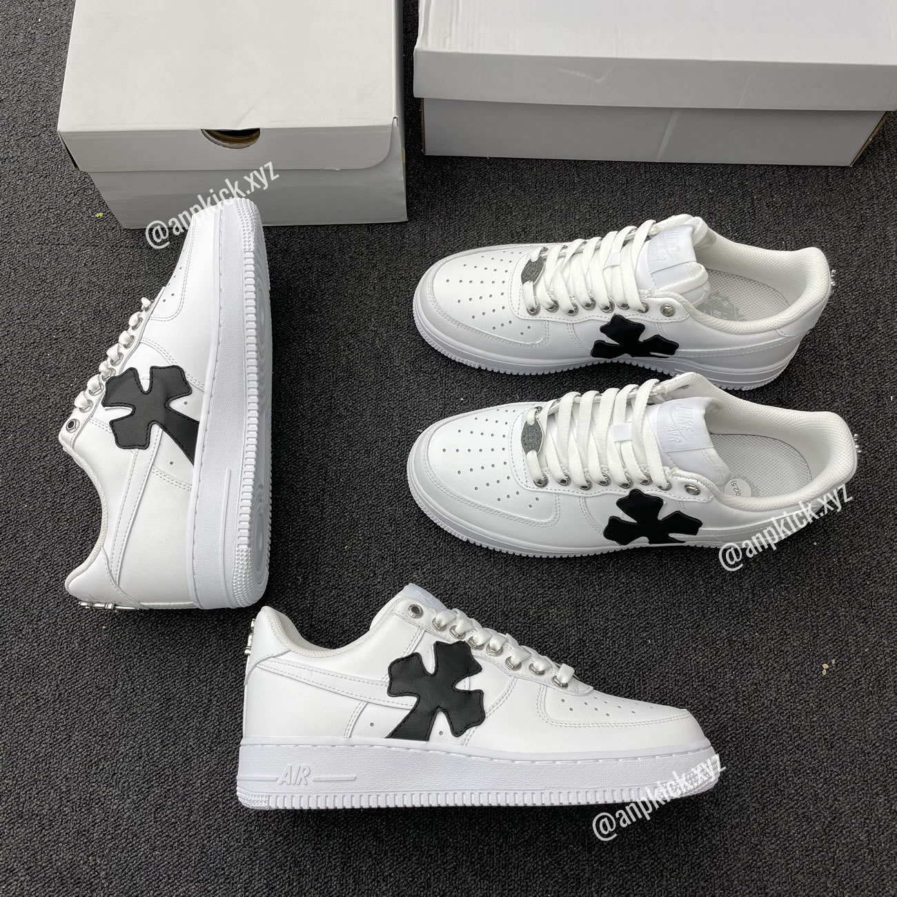 Nike Air Force One Af1 Chrome Hearts Custom Diy 315122 111 (3) - newkick.vip