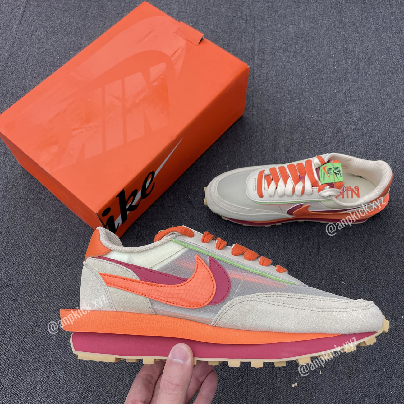 Clot Sacai Nike Ldwaffle Net Orange Blaze Shoes Dh1347 100 (5) - newkick.vip