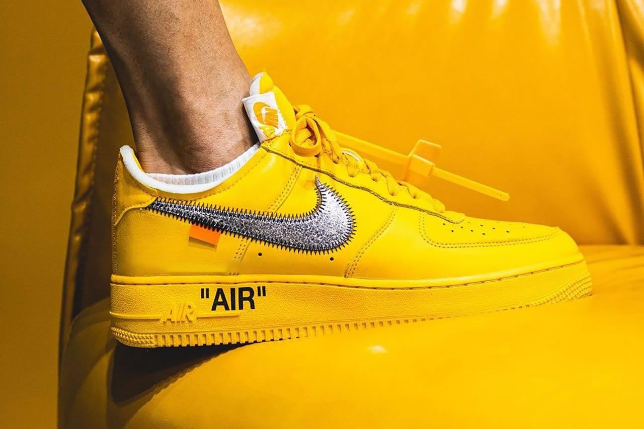 Off White Nike Air Force 1 University Gold On Feet Dd1876 700 (1) - newkick.vip