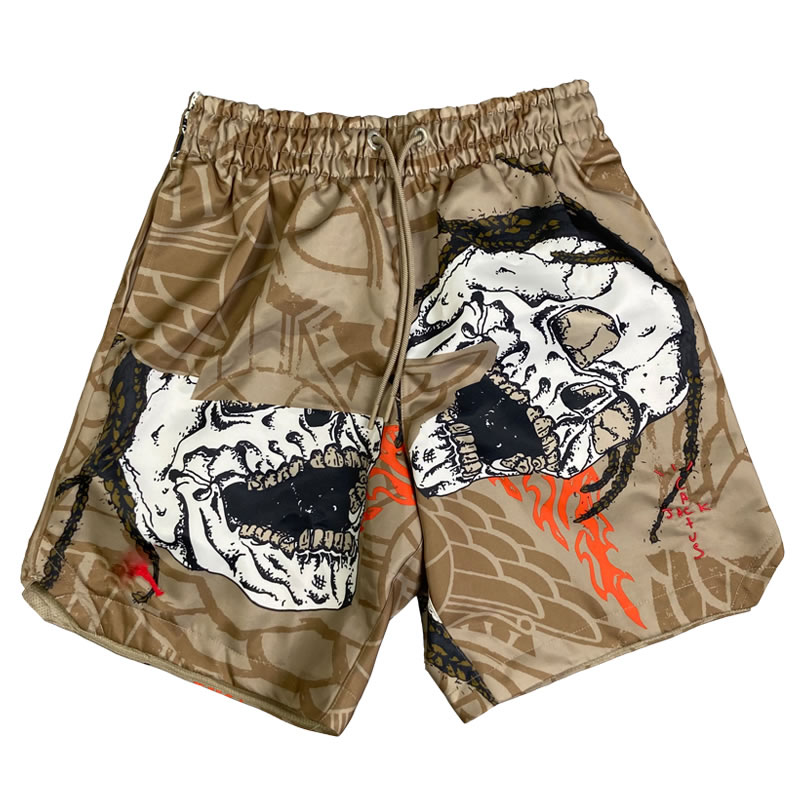 Travis Scott Cactus Jack Jordan Pool Short Khaki (1) - newkick.vip