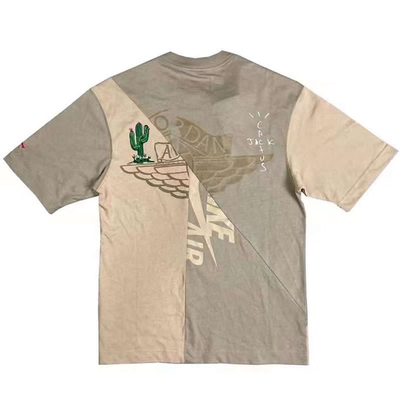 Travis Scott Cactus Jack Jordan T Shirt Khaki Desert (2) - newkick.vip