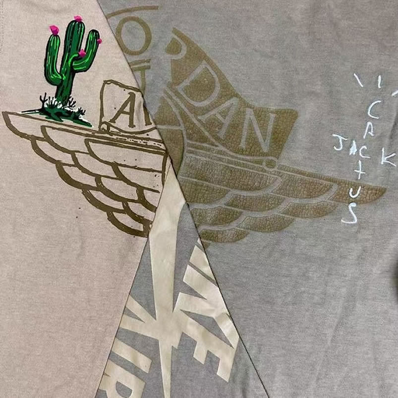 Travis Scott Cactus Jack Jordan T Shirt Khaki Desert (6) - newkick.vip