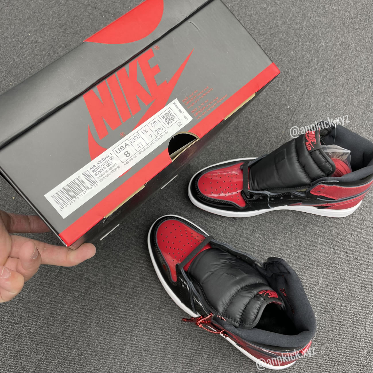 Air Jordan 1 High Og Bred Patent 555088 063 (7) - newkick.vip