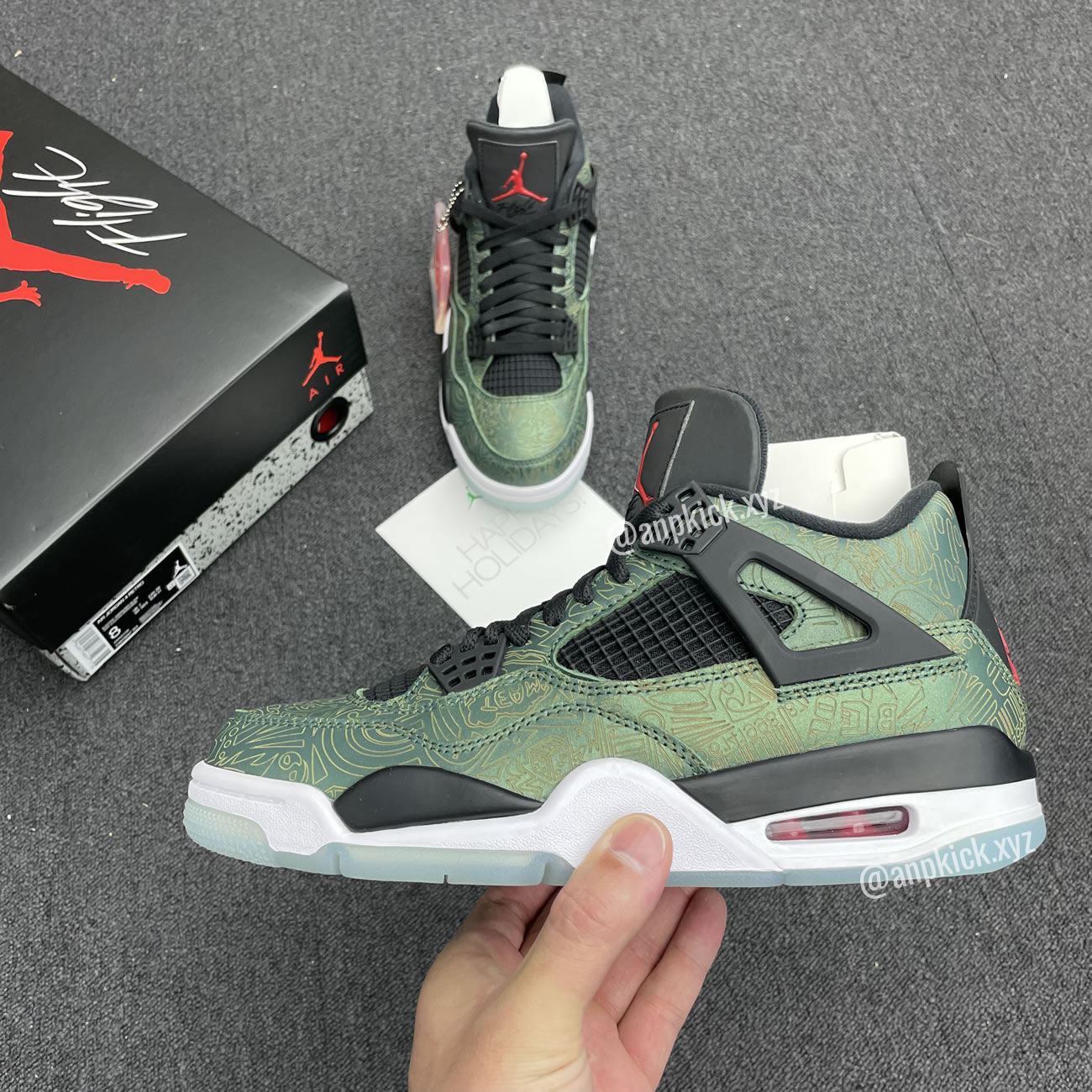 Jalen Ramsey Air Jordan 4 Retro Laser Green Happy Holidays Cw0897 101 (1) - newkick.vip