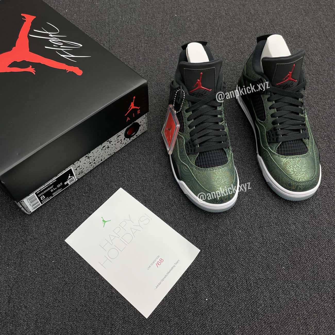 Jalen Ramsey Air Jordan 4 Retro Laser Green Happy Holidays Cw0897 101 (11) - newkick.vip