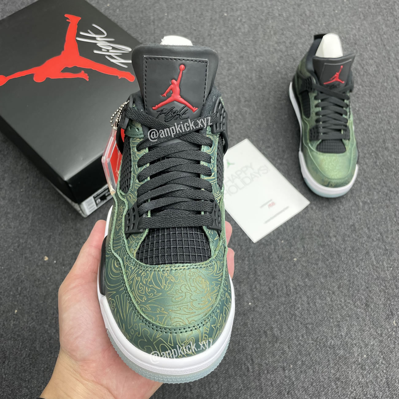 Jalen Ramsey Air Jordan 4 Retro Laser Green Happy Holidays Cw0897 101 (13) - newkick.vip