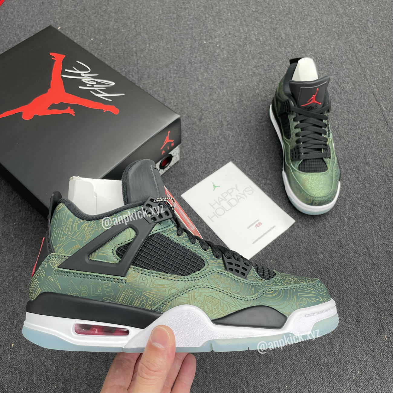 Jalen Ramsey Air Jordan 4 Retro Laser Green Happy Holidays Cw0897 101 (2) - newkick.vip