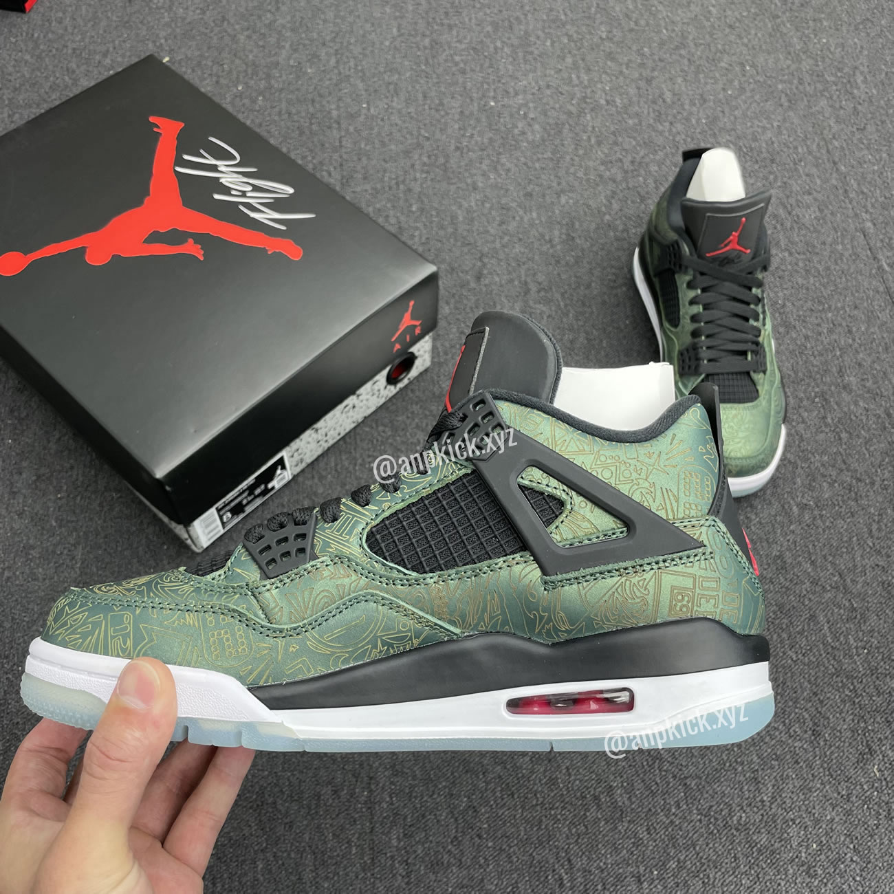 Jalen Ramsey Air Jordan 4 Retro Laser Green Happy Holidays Cw0897 101 (3) - newkick.vip