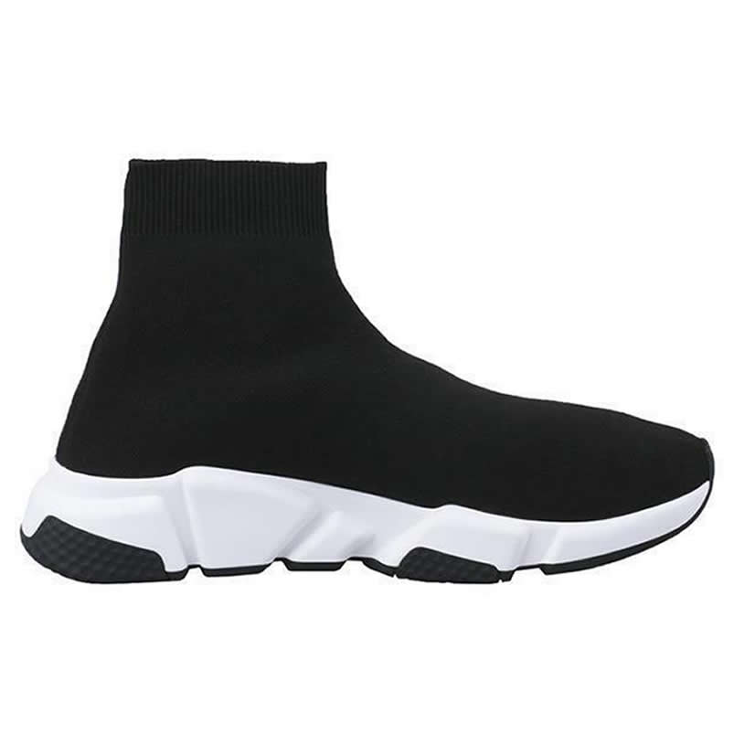 Balenciaga Shoes Like Socks High Top Speed Runners Black White 605972w05ge1015 (2) - newkick.vip