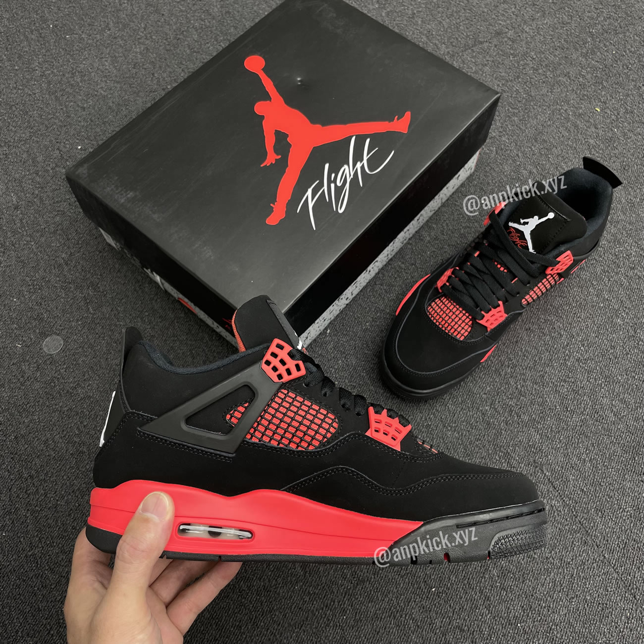 Air Jordan 4 Red Thunder Black White Red Ct8527 016 (3) - newkick.vip