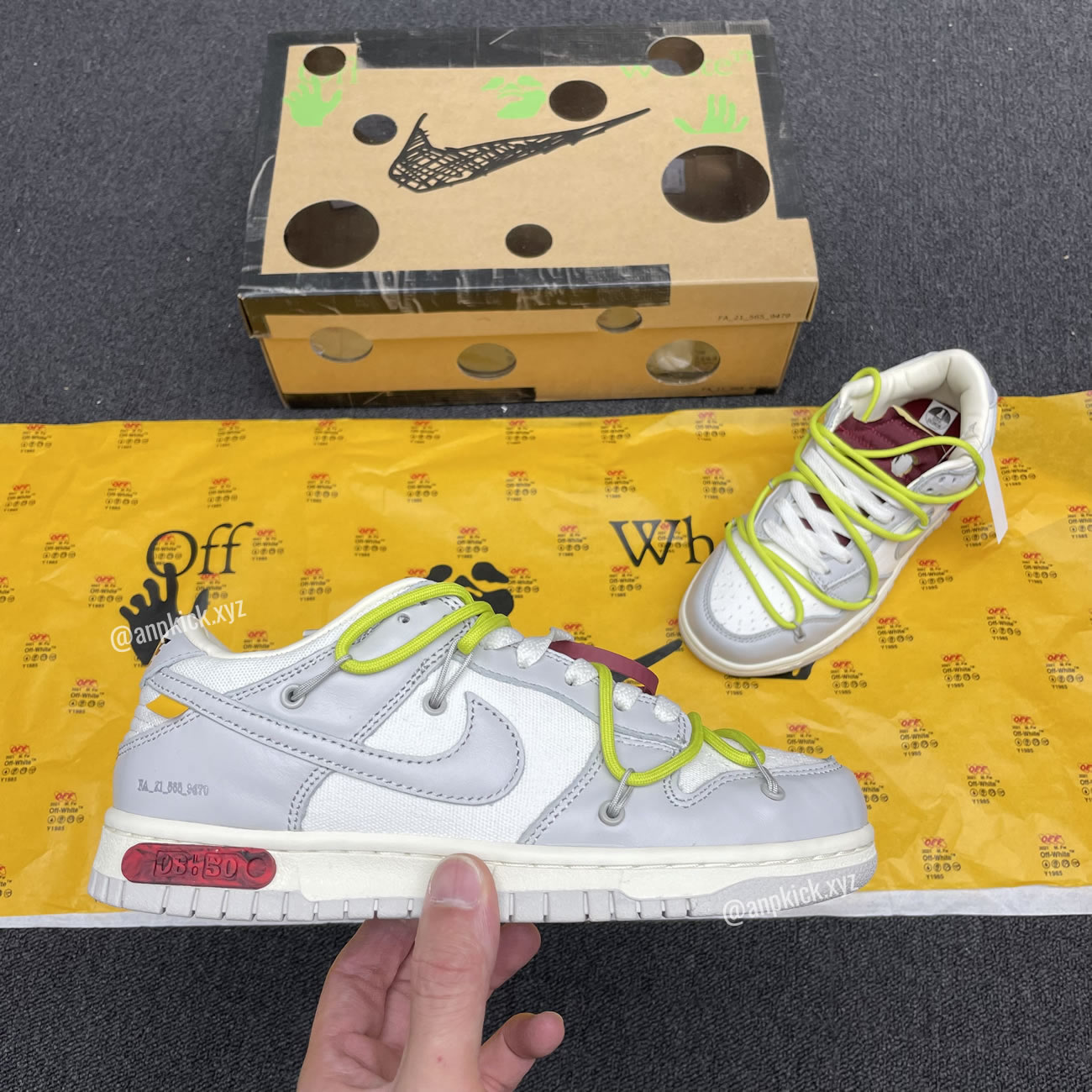 Off White Nike Sb Dunk Low The 08 Of 50 Grey White Yellow Dm1602 106 08 (2) - newkick.vip